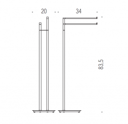 Стойка COLOMBO DESIGN MINI Q B5038.HPS1 с полотенцедержателем двойным цвет нержавеющая сталь