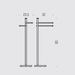 Стойка COLOMBO DESIGN PLUS W4936 с полотенцедержателем двойным