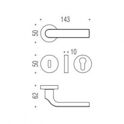 Дверная ручка Colombo META KG11RSB хром матовый