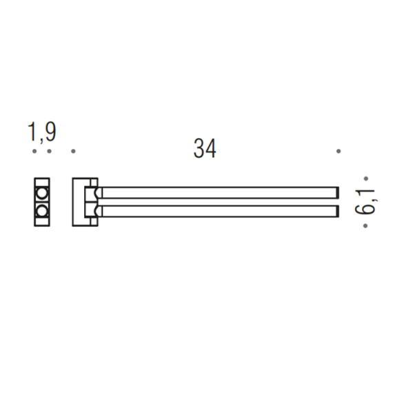 Полотенцедержатель COLOMBO DESIGN MINI B4012.HPS1 двойной цвет нержавеющая сталь