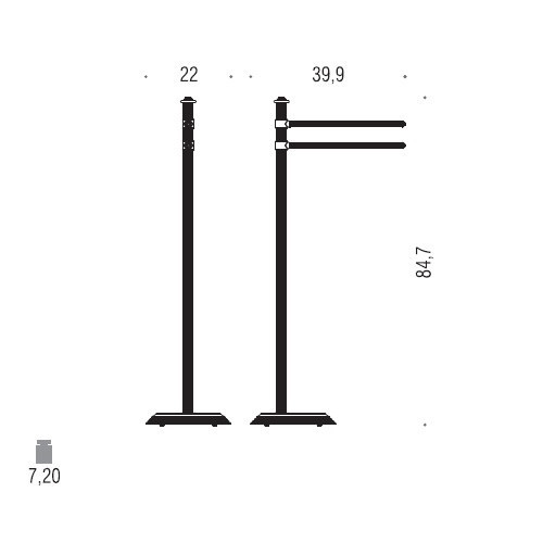 Стойка COLOMBO DESIGN HERMITAGE B3338 с полотенцедержателем