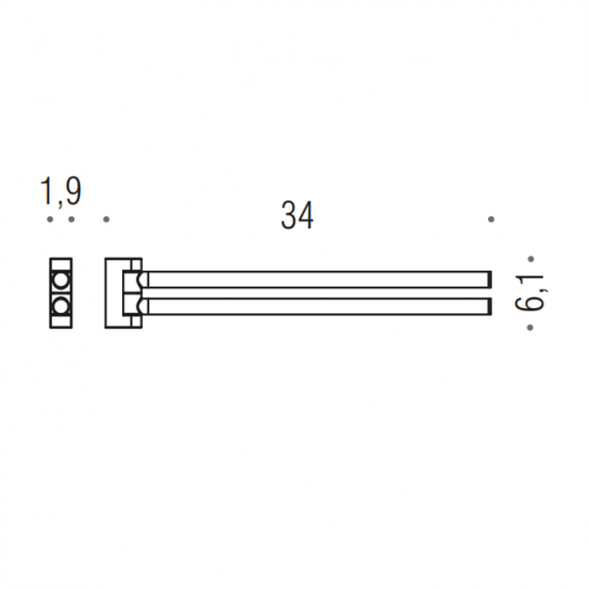 Полотенцедержатель COLOMBO DESIGN MINI B4012.OM двойной цвет золото матовое