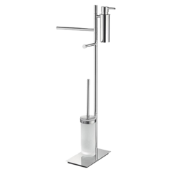 Стойка COLOMBO DESIGN SQUARE B9918 напольная с полотенцедержателем с дозатором с держателем туалетной бумаги и с ершиком