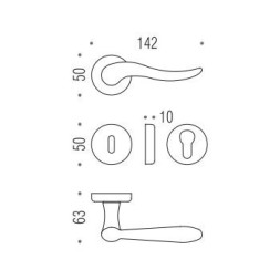 Дверная ручка Colombo PETER ID11RSB золото матовое