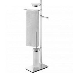 Стойка COLOMBO DESIGN SQUARE B9903 напольная с полотенцедержателем с мыльницей с держателем туалетной бумаги и с ершиком