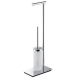 Стойка COLOMBO DESIGN SQUARE B9904 напольная с держателем туалетной бумаги и ершиком
