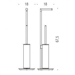 Стойка COLOMBO DESIGN MINI B4018.OM с держателем туалетной бумаги и ершиком цвет золото матовое