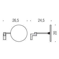 Косметическое зеркало COLOMBO DESIGN LUNA B0125 без подсветки настенной
