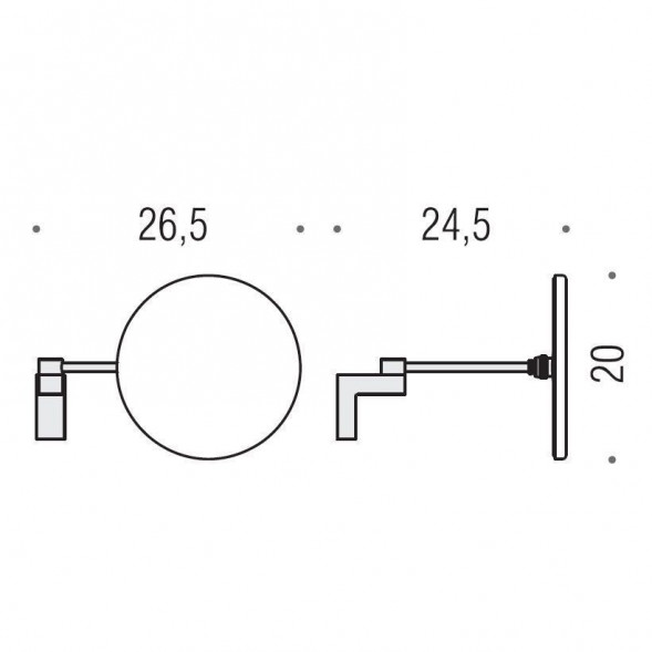 Косметическое зеркало COLOMBO DESIGN LUNA B0125 без подсветки настенной