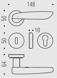Дверная ручка Colombo DAYTONA PF11RSB хром матовый