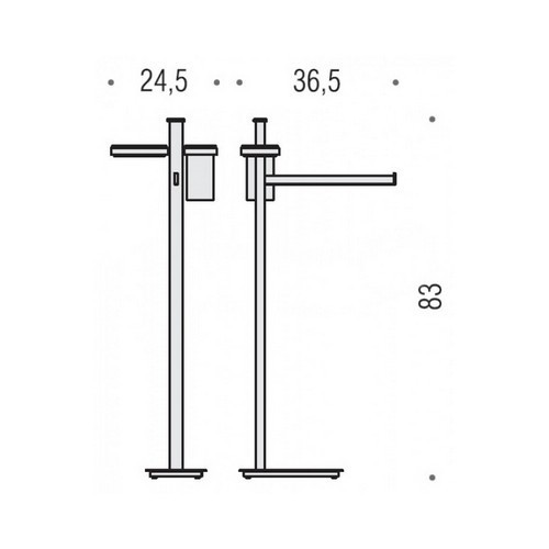 Стойка COLOMBO DESIGN UNITS B9110 напольная с полотенцедержателем и с дозатором