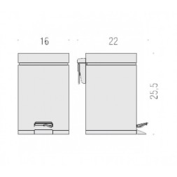 Ведро COLOMBO DESIGN COMPLEMENTI B9210.BM напольное с крышкой с педалью 3 л