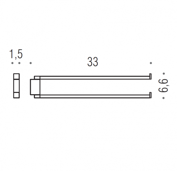 Полотенцедержатель COLOMBO DESIGN MINI Q B5012.NM двойной цвет черный матовый