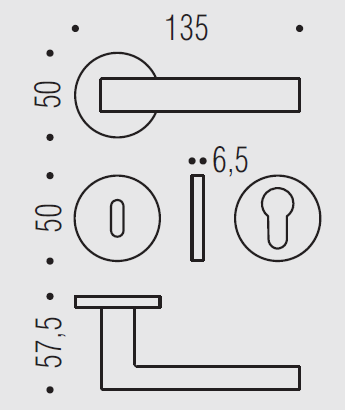Дверная ручка Colombo ELLE BD11R хром матовый