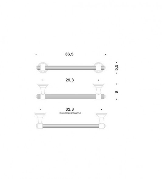 Полотенцедержатель COLOMBO DESIGN HERMITAGE B3309 широкий