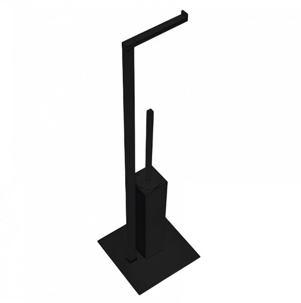 Стойка COLOMBO DESIGN MINI Q B5018.NM с держателем туалетной бумаги и ершиком цвет черный матовый